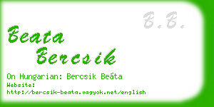 beata bercsik business card